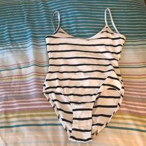 Striped body suit